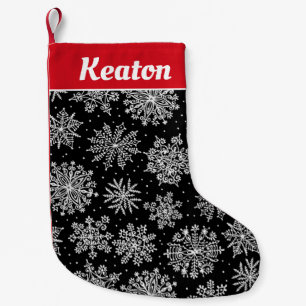 Doodle Snowflakes Personalisierter Weihnachts-Stru Kleiner Weihnachtsstrumpf