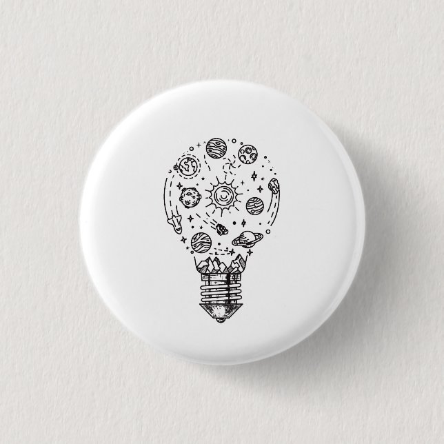 Doodle Solar System in Bulb Button (Vorderseite)