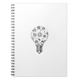 Doodle Solar System in Bulb Notizblock