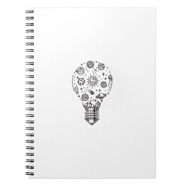 Doodle Solar System in Bulb Notizblock (Vorderseite)