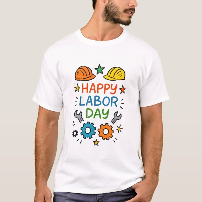 Doodle Spaß Labor Day T-Shirt (Vorderseite)