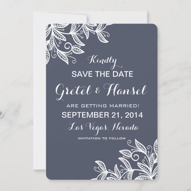 doodle swirl Blätter Save The Date (Vorderseite)