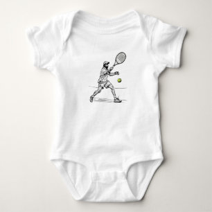 Doodle Tennis Player in Aktion Baby Strampler