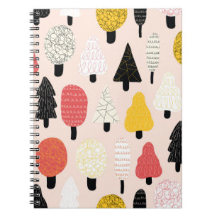 Doodle Trees: Vintage, Abstrakte Natur. Notizblock