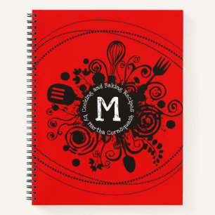 Doodle-Utensilien personalisiertes Kochbuch Notizbuch