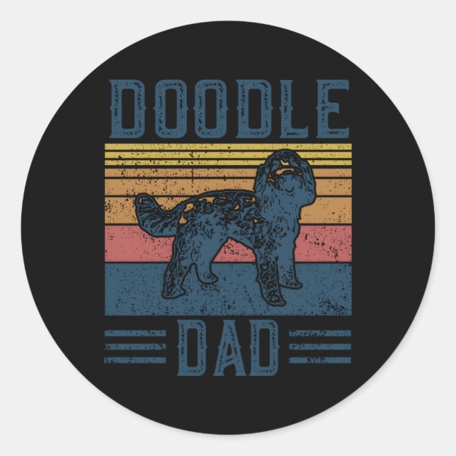 Doodle Vater Aussie Doodle Goldendoodle Runder Aufkleber (Vorderseite)