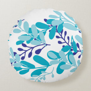 Doodle verlasst blau 36 rundes kissen