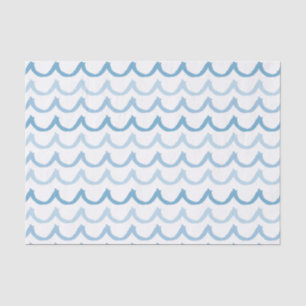 Doodle Waves in Blue Seidenpapier