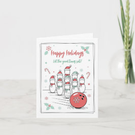 Doodle-Weihnachts-Bowling-Urlaubskarten Feiertagskarte