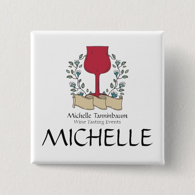 Doodle-Weinglas Weintasting Sommelier Button (Vorderseite)