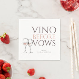 Doodle Weingläser Vino Before Vows Brautparty Serviette