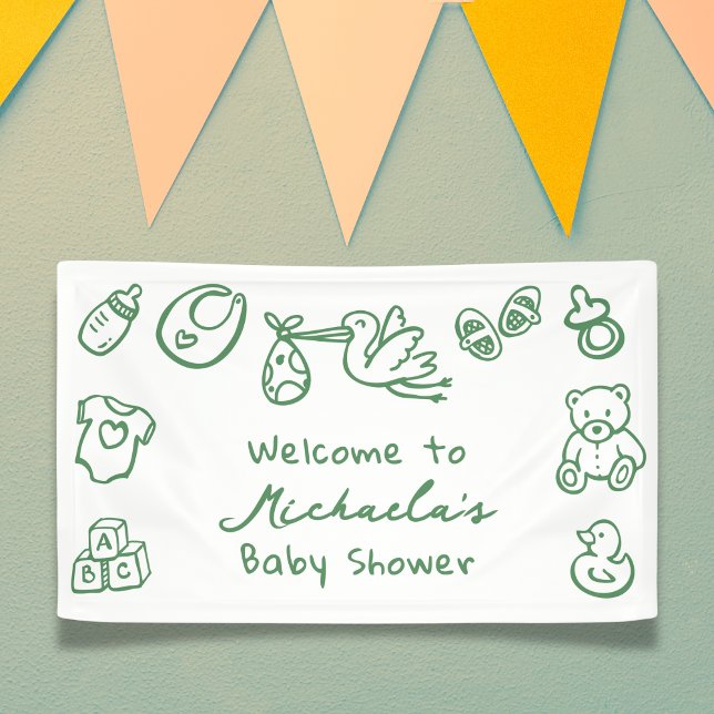 Doodle Whimsical Baby Dusche Banner (Von Creator hochgeladen)