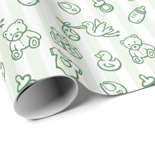 Doodle Whimsical Baby Dusche Geschenkpapier (Rolleneckpunkt)