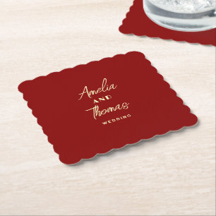 Doodle Whimsical Retro Elegante Hochzeit Untersetzer