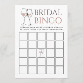 Doodle Wine Bingo Bridal Shower Game card Einladung