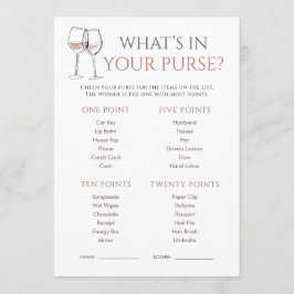 Doodle Wine Whats in Purse Bridal Shower Game Einladung