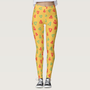 Doodle Yellow Minimal Muster Leggings