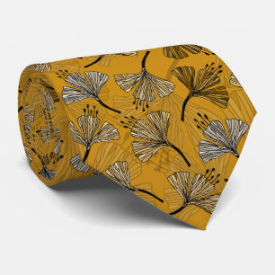 Doodle Yellow schöne Blumenmuster Krawatte