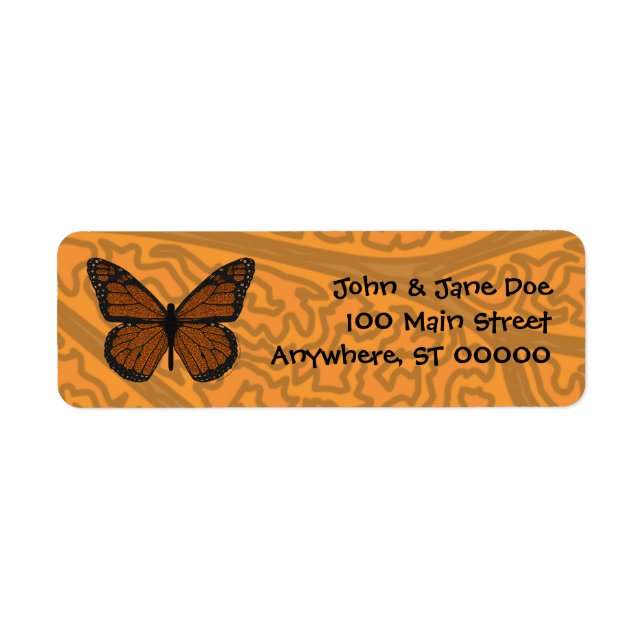 Doodled Monarch Address Label (Vorne)