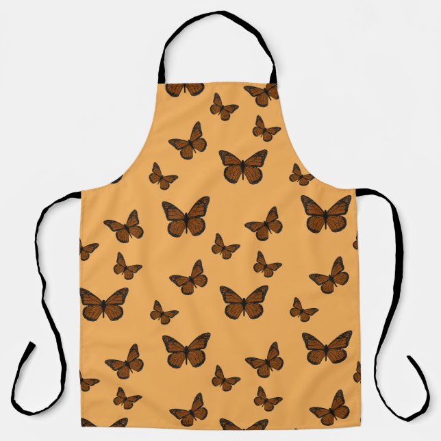 Doodled Monarch All-over-Print-Schürze Schürze (Vorderseite)