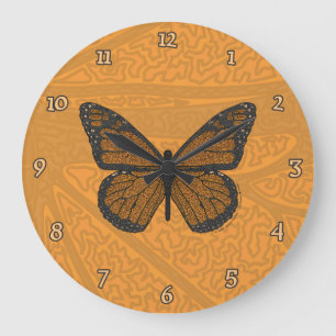 Doodled Monarch Clock Große Wanduhr