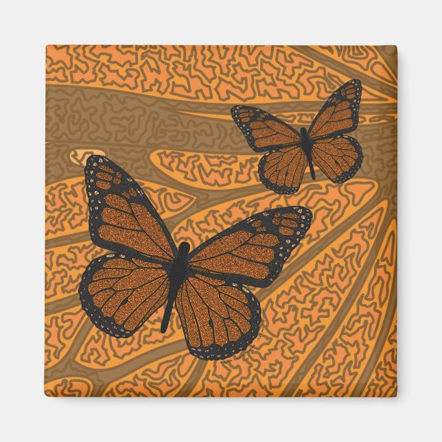 Doodled Monarch Magnet (Vorne)