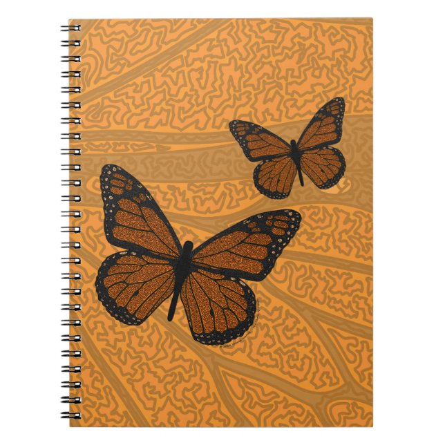 Doodled Monarch Notebook Notizblock (Vorderseite)