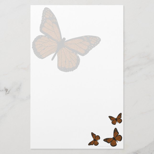 Doodled Monarch Stationery Briefpapier (Vorderseite)