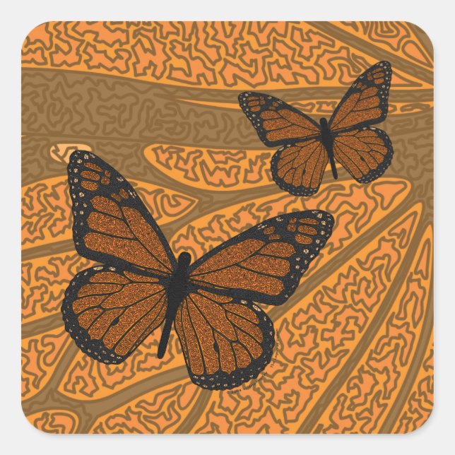 Doodled Monarch Sticker (Vorderseite)