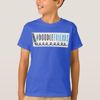 #DoodleFriends - T-shirt enfant avec manches noire
