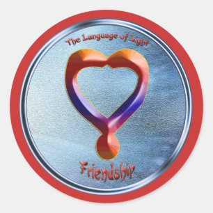 Doodlen auf dem Symbol der Freundschaft Runder Aufkleber