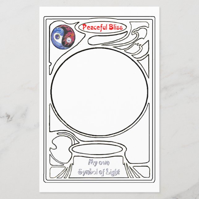 Doodlen auf dem Symbol des Friedlichen Bliss Flyer (Vorne)