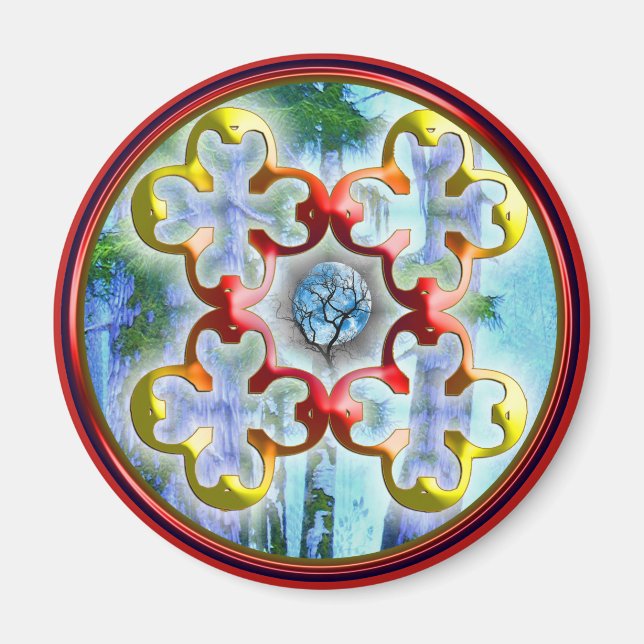 Doodlen auf dem Symbol des Friedlichen Bliss Magnet (Vorne)