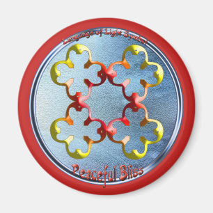 Doodlen auf dem Symbol des Friedlichen Bliss Magnet