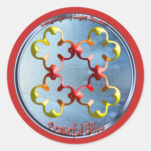 Doodlen auf dem Symbol des Friedlichen Bliss Runder Aufkleber