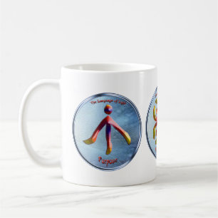 Doodlen auf dem Symbol des Zwecks Kaffeetasse