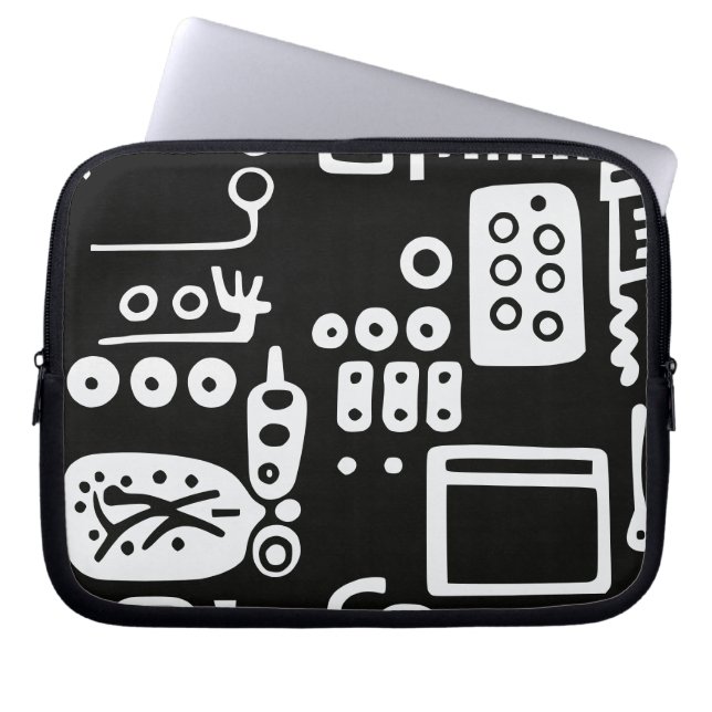 Doodles Abstrakt Moderne Formen Laptopschutzhülle (Vorderseite)