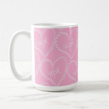 Doodles Black Hearts Valentines Day Pink