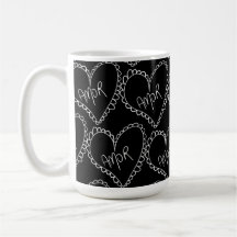Doodles Black Hearts Valentinstag Rosa