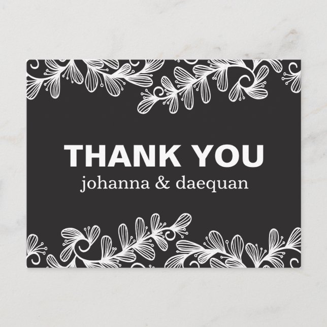 Doodles-Blätter Postkarte (Vorderseite)