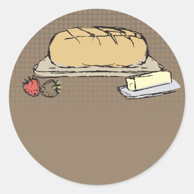 Doodles Brot backen aus meinem Geschenkaufkleber Runder Aufkleber (Vorderseite)