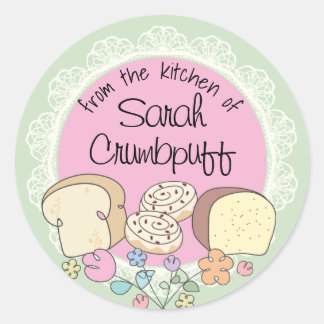 Doodles Brot Zimtwürfel aus der Küche Runder Aufkleber