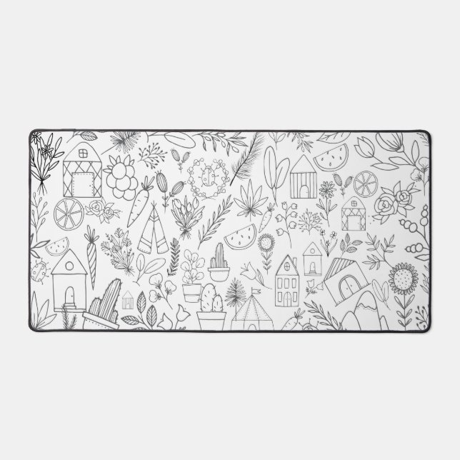 Doodles Collage Schreibtischunterlage (Vorderseite)