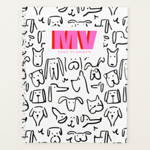 Doodles de chien Planificateur monographique per