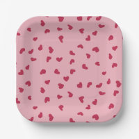 Doodles des roten Herzens auf rosa aufgetragen