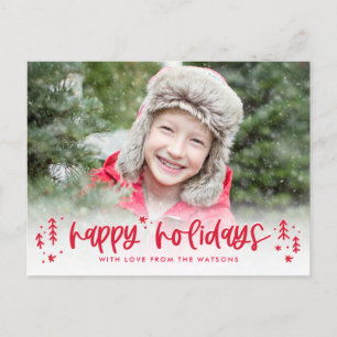 Doodles d'hiver Carte postale Carte photo de vacan