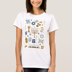 Doodles Hanoukka joli T-shirt illustré