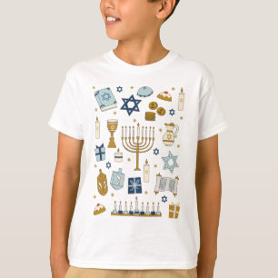Doodles Hanoukka joli T-shirt illustré