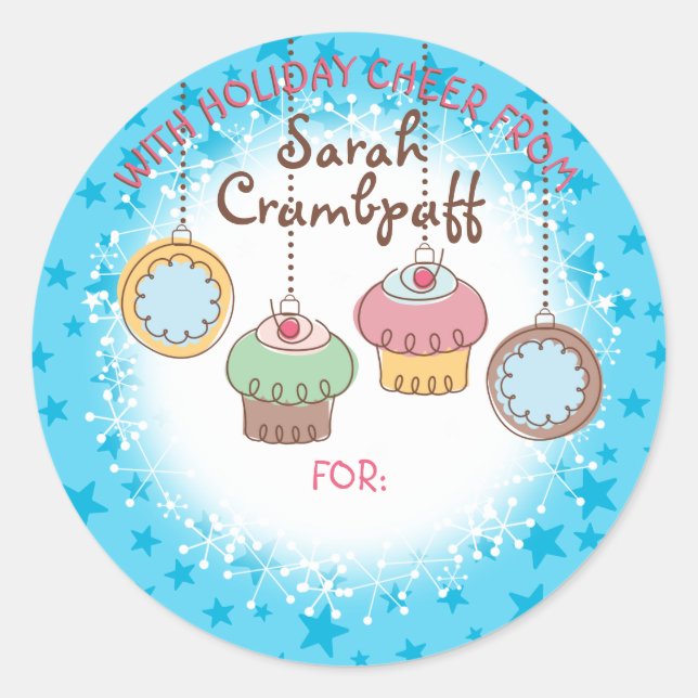 Doodles Kekse Kuchen aus der Küche Runder Aufkleber (Vorderseite)