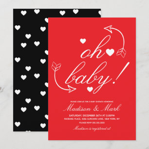 Doodles Schwimmende Herzen Baby Shower  Einladung